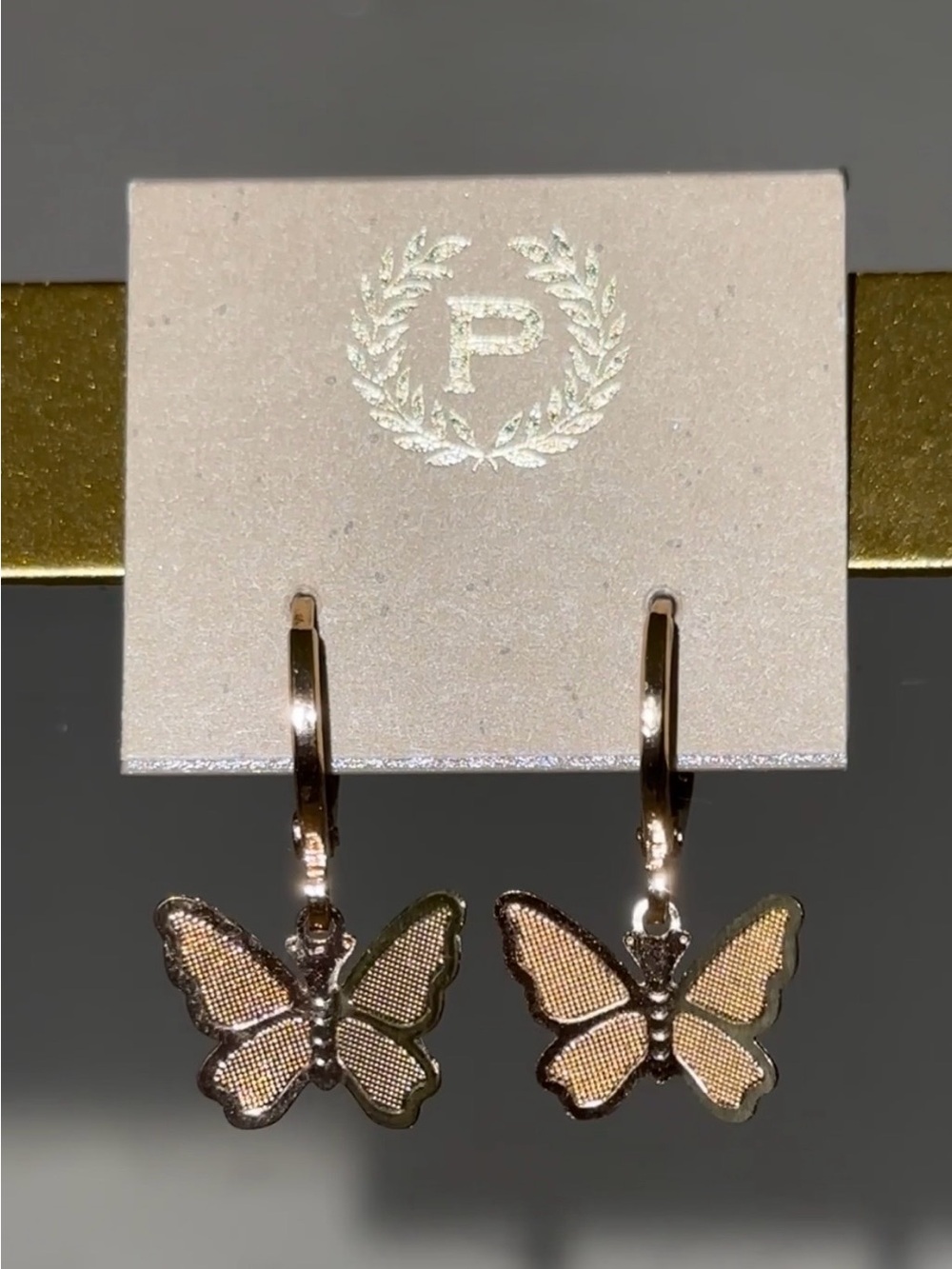 Gold Butterfly Huggie Earring